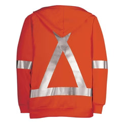 Big Bill FR Zip-Front Sweatshirt with Detachable Hood and Reflective Material - Orange