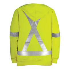 Big Bill Hi-Viz FR Wind Resistant Zip-Front Sweatshirt with Detachable Hood - Yellow