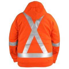 Big Bill Hi-Viz Wind Resistant Zip-Front Sweatshirt with Detachable Hood - Orange