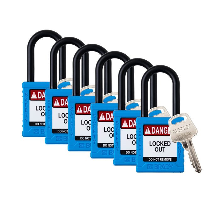 Nylon Safety Lockout Padlocks - Keyed Alike