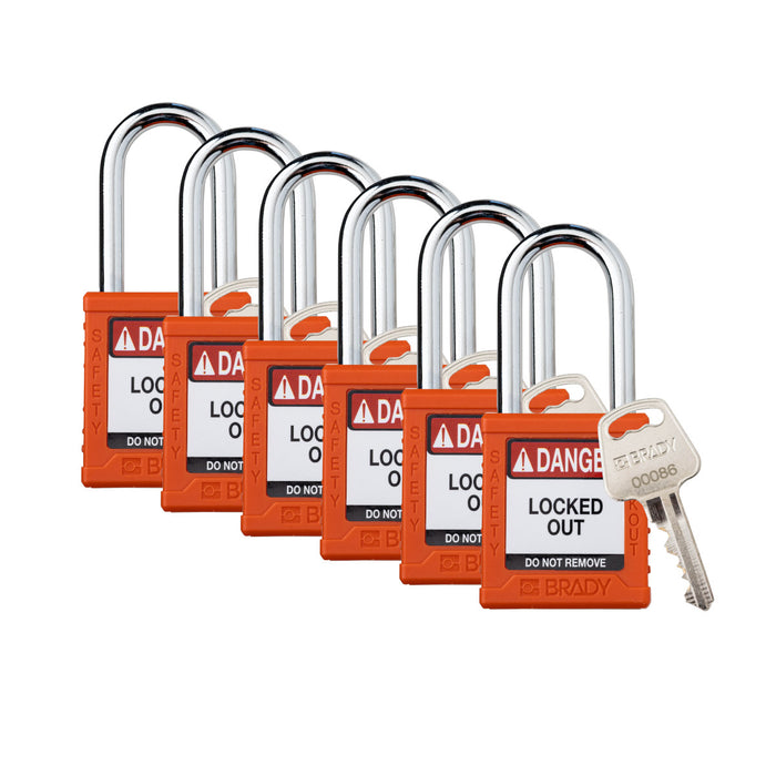 Nylon Safety Lockout Padlocks - Keyed Alike