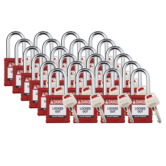 Nylon Safety Lockout Padlocks - Keyed Alike