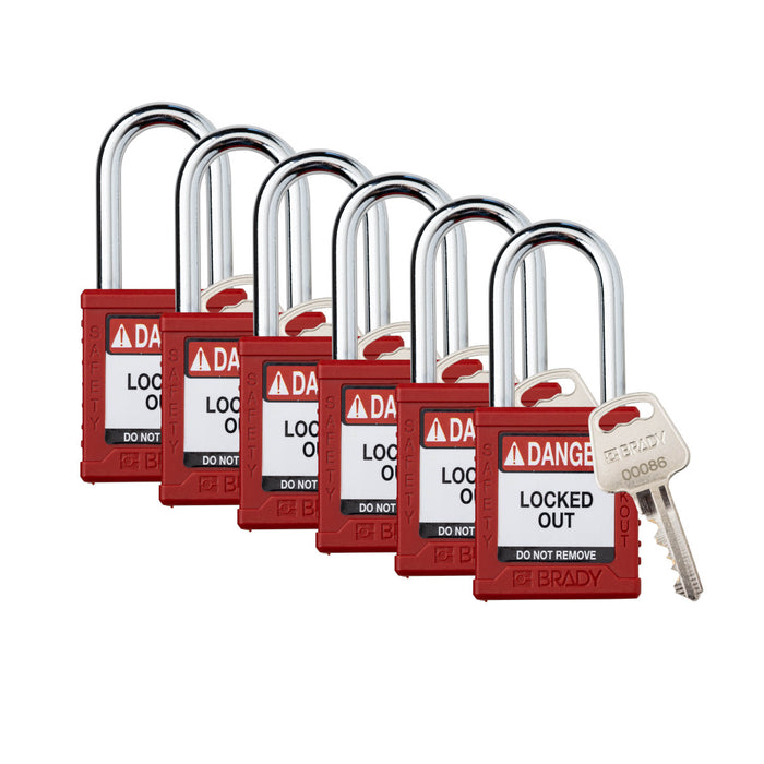 Nylon Safety Lockout Padlocks - Keyed Alike