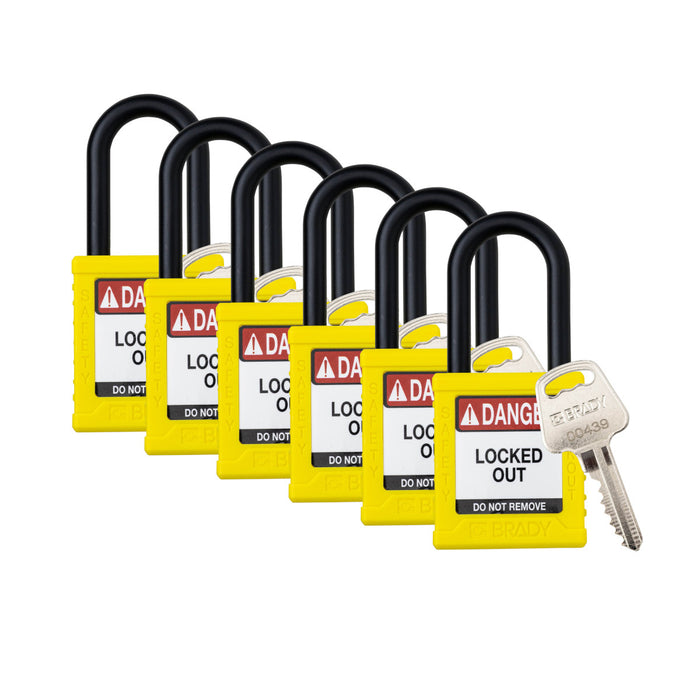 Nylon Safety Lockout Padlocks - Keyed Alike