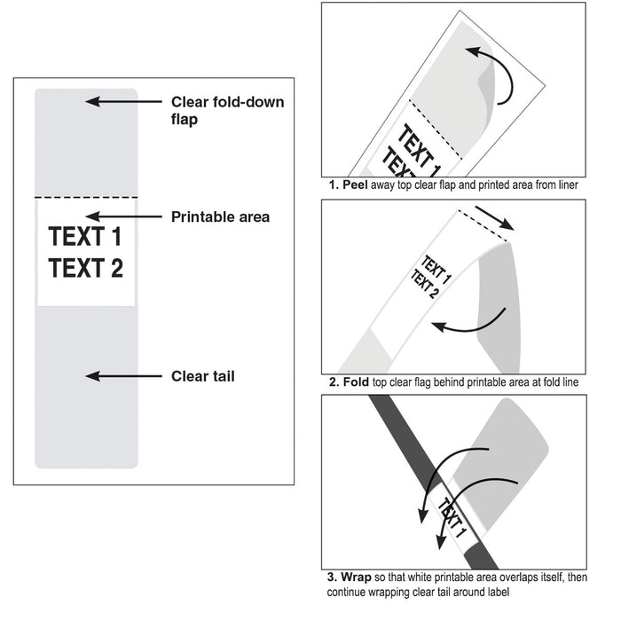 Self-Laminating Vinyl Wrap Around Labels with Ribbon, Rotating, for M4 M5 Printers