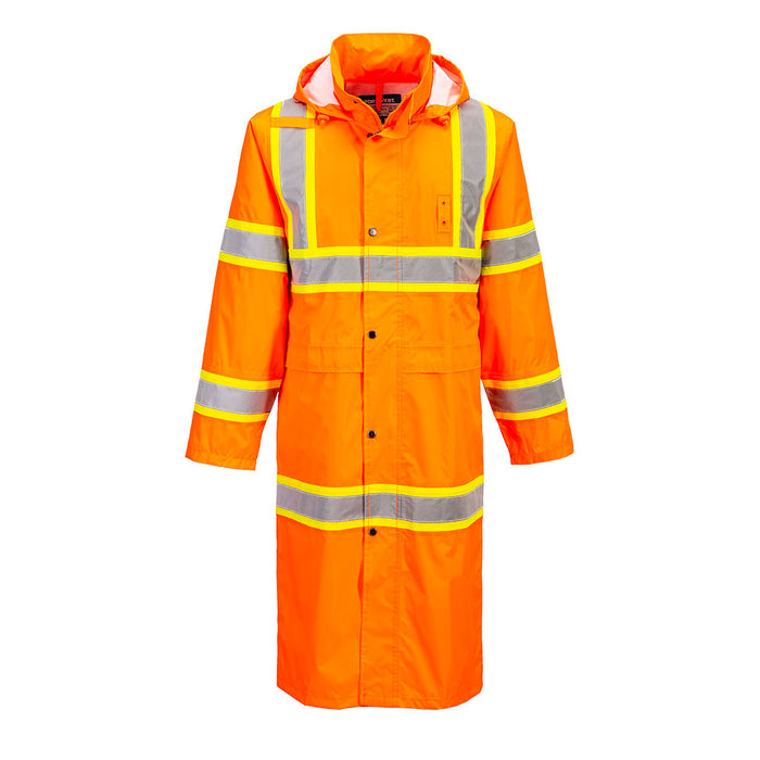 Hi-Vis Contrast Tape Rain Coat 48" - UH405