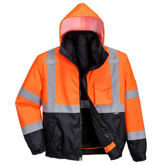 Hi-Vis 3-in-1 Contrast Premium Bomber Jacket  -  US365