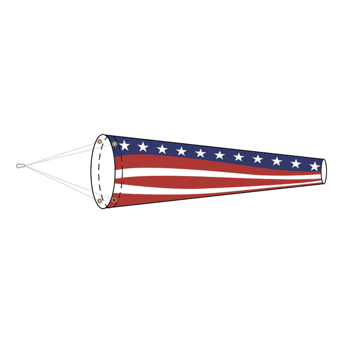 American Flag Lightweight Windsock – Perfect for Residential Display