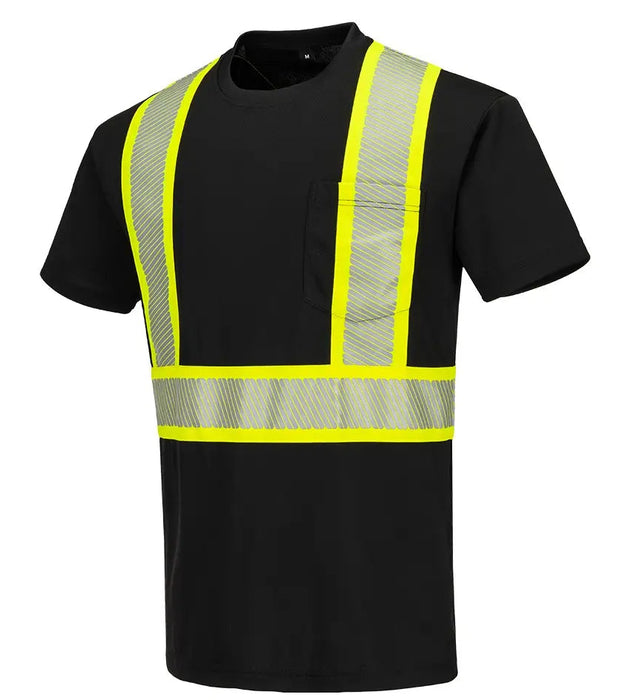 Iona Segmented Tape T-Shirt S/S (Black)- Style CB112