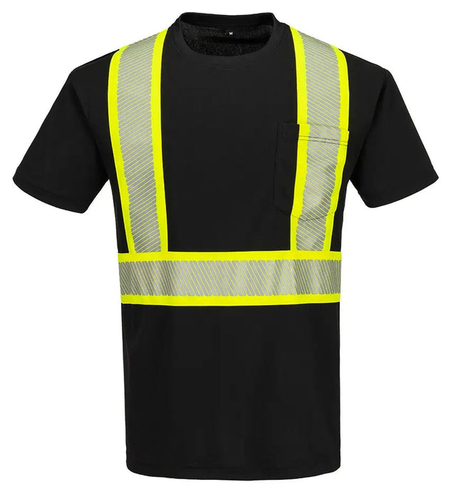 Iona Segmented Tape T-Shirt S/S (Black)- Style CB112