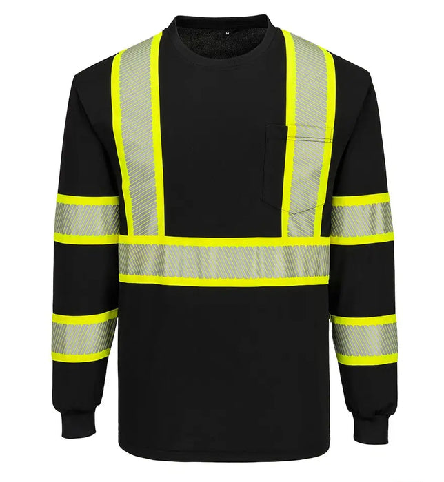 Iona Segmented Tape T-Shirt L/S (Black)- Style CB113
