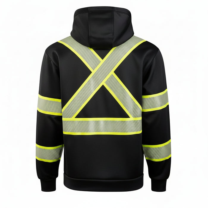 Iona Segmented Tape Zipped Hoodie (Black)- Style CB171