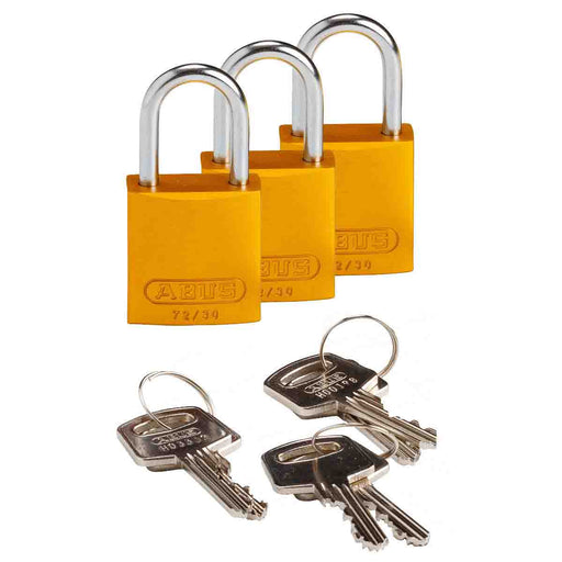 Compact Aluminum Lockout Padlocks - Durable, Corrosion Resistant, Key - Retaining Security for Safety in Lockout/Tagout Procedures - Mann Supply Brady