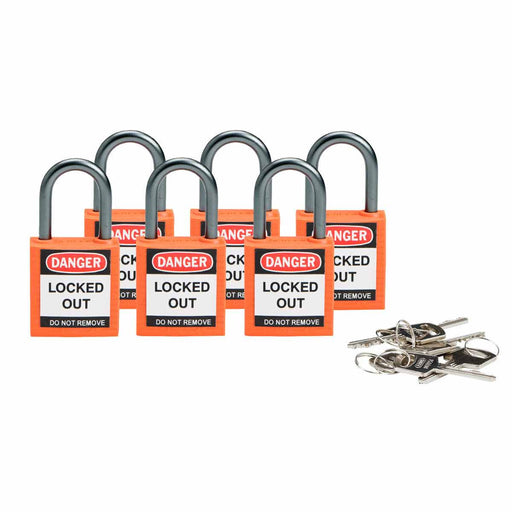 Compact Nylon Lockout Padlocks - Durable, Chemical - Resistant Security Solutions for Electrical & Mechanical Lockout Applications - Mann Supply Brady
