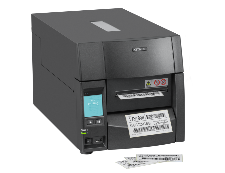 Citizen CL-S703III Label Printer : 300 DPI, USB, Etherne, WiFi (ES04) & Long Range Dongle (OPT-806), with Peeler.