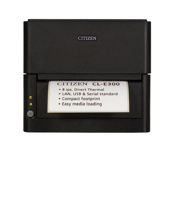 Citizen CL-E300W Label Printer, Black-Desktop Label Printer-Citizen-Black-203 DPI / Ethernet / 2.4/5 GHz Wi-Fi / USB / Black-Mann Supply