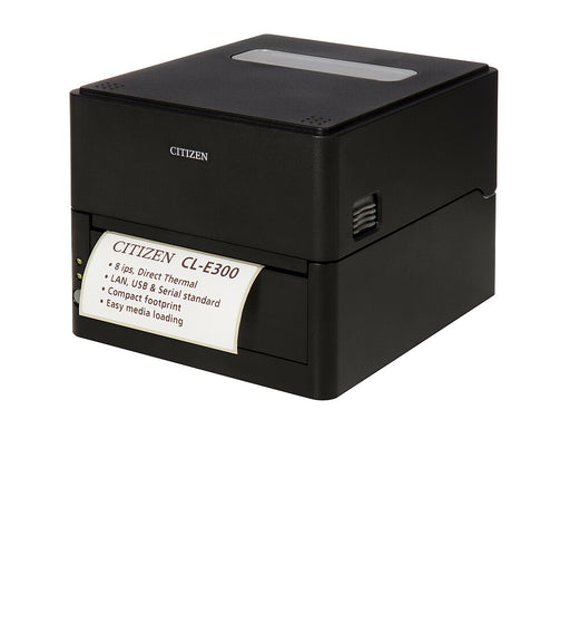 Citizen CL-E300W Label Printer, Black-Desktop Label Printer-Citizen-Black-203 DPI / Thermal Transfer / Ethernet / 2.4/5 GHz Wi-Fi / USB / Black-Mann Supply