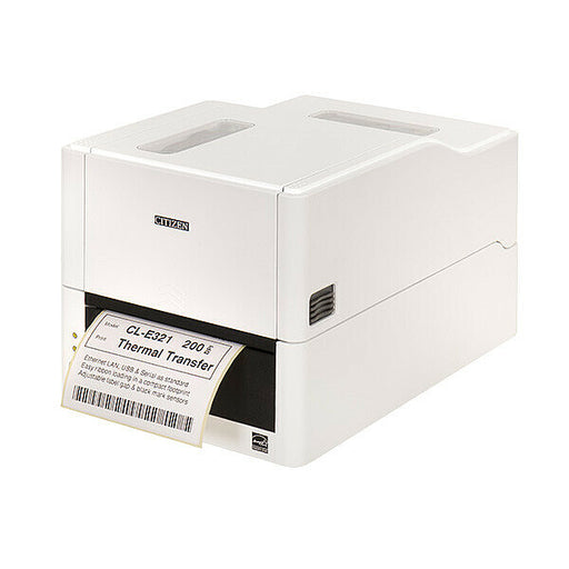 Citizen CL-E321 Label Printer, White (300 DPI Resolution)-Desktop Label Printer-Citizen-Universal Serial Bus (USB) / Ethernet Communication / Serial-Mann Supply