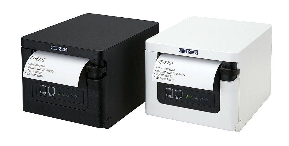 Citizen CT-S751 POS Printer, Black, USB + Ethernet (XML) + 5G Wi-Fi Interface-Desktop Label Printer-Citizen-USB + Ethernet (XML) + 5G Wi-Fi-Mann Supply