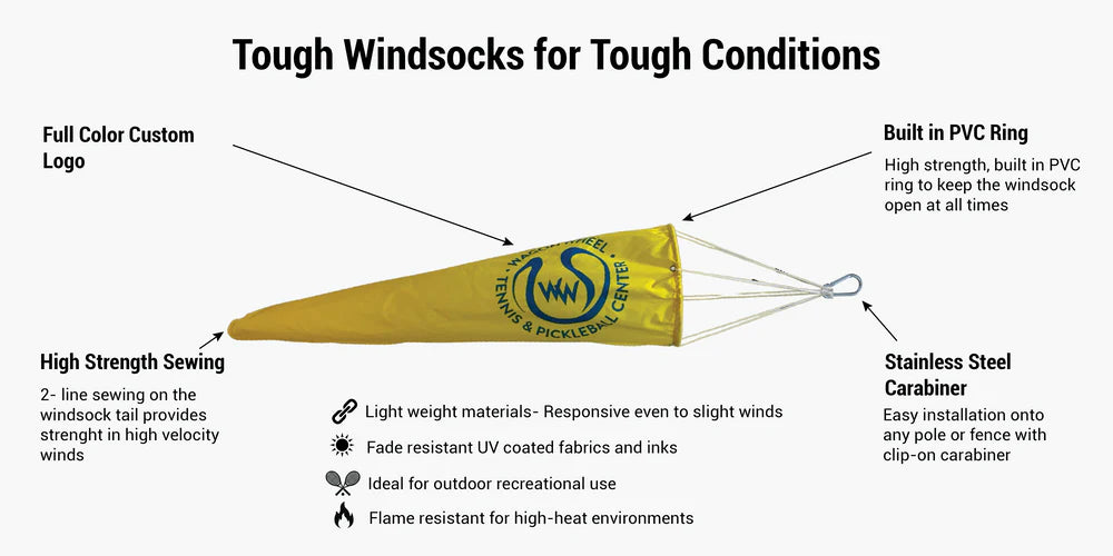 Custom Logo Tennis Court Lightweight Windsock