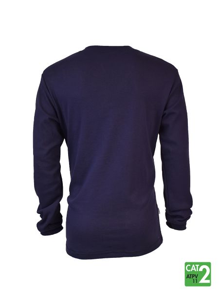 Style 660 - Front Line 6.9 oz Henley Long Sleeve Shirt - Navy