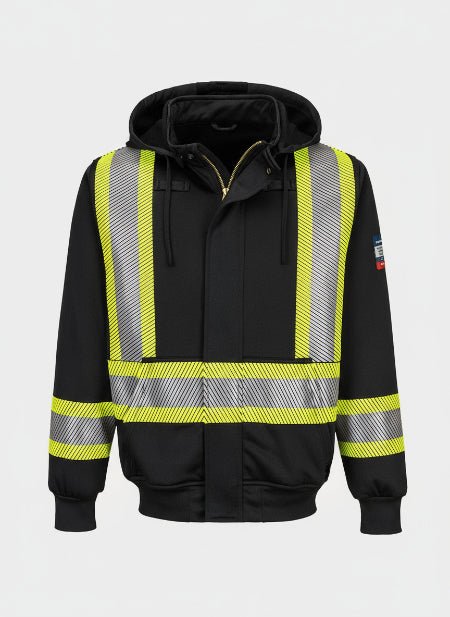 FR Zipper Front Hooded Sweatshirt UFR81 - Navy | Flame-Resistant, Durable Safety Gear for Hazardous Work Environments