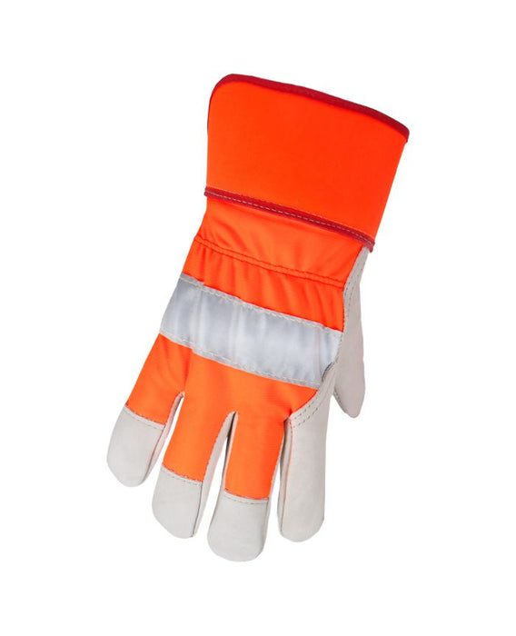 Gants doublés en cuir de vache haute visibilité 