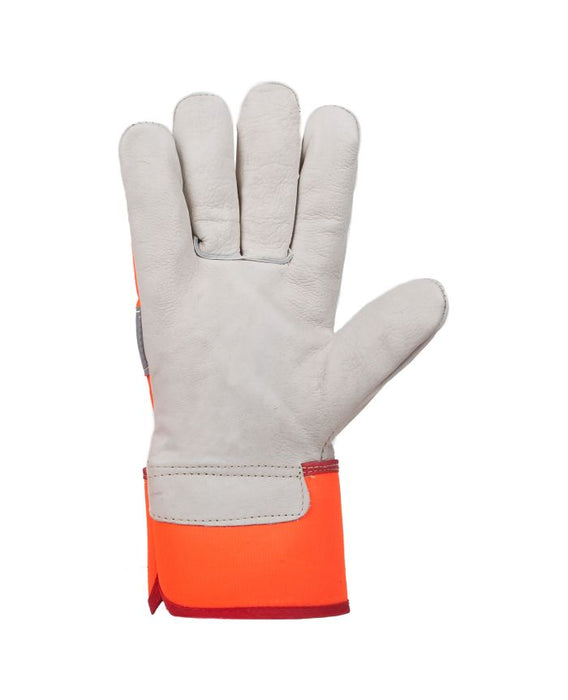 Gants doublés en cuir de vache haute visibilité 