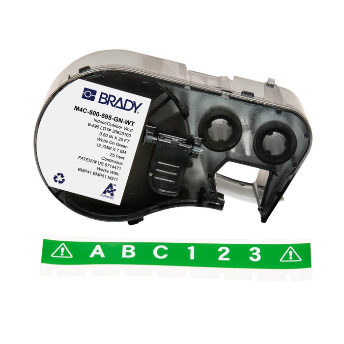 Label Tape with Ribbon - Mann Supply BradyAdhesive Vinyl Label Tape