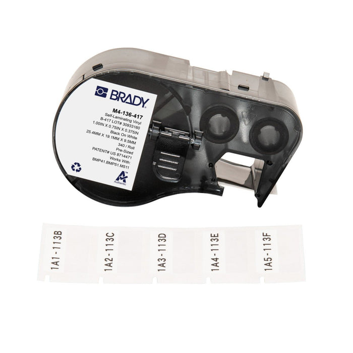 Label Tape with Ribbon - Mann Supply BradyAdhesive Vinyl Label Tape