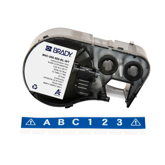 Label Tape with Ribbon - Mann Supply BradyAdhesive Vinyl Label Tape