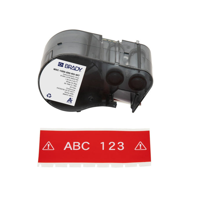 Label Tape with Ribbon - Mann Supply BradyAdhesive Vinyl Label Tape