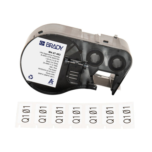 Label Tape with Ribbon - Mann Supply BradyAggressive Adhesive Labels