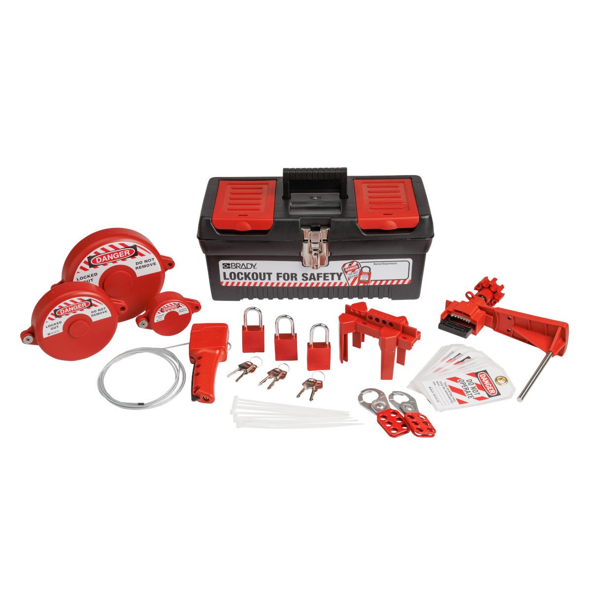 Valve Lockout Tagout Kit with Aluminum Safety Padlocks in Toolbox ...