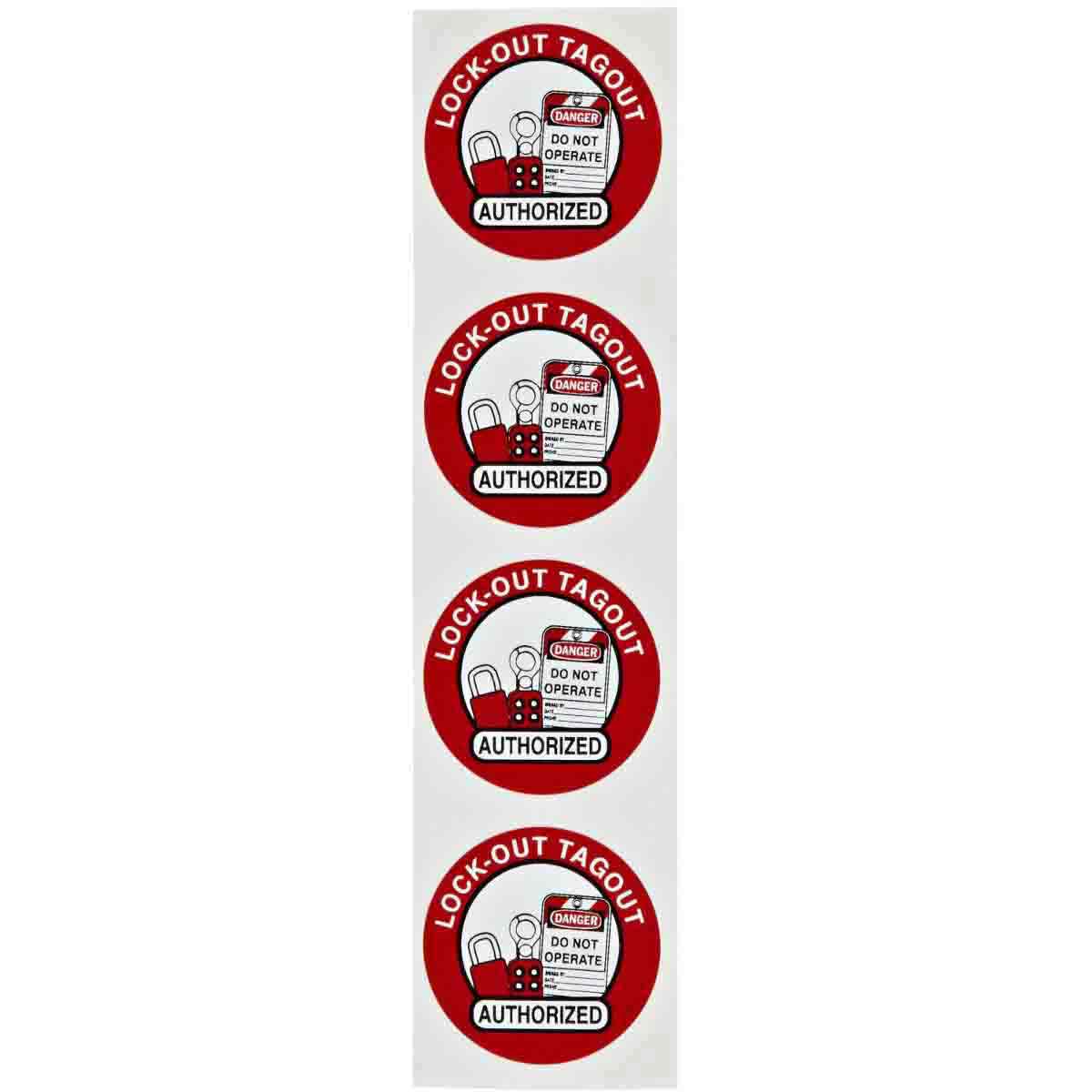 LOCKOUT TAGOUT AUTHORIZED Hard Hat Labels - Card of 4 Labels — Mann Supply