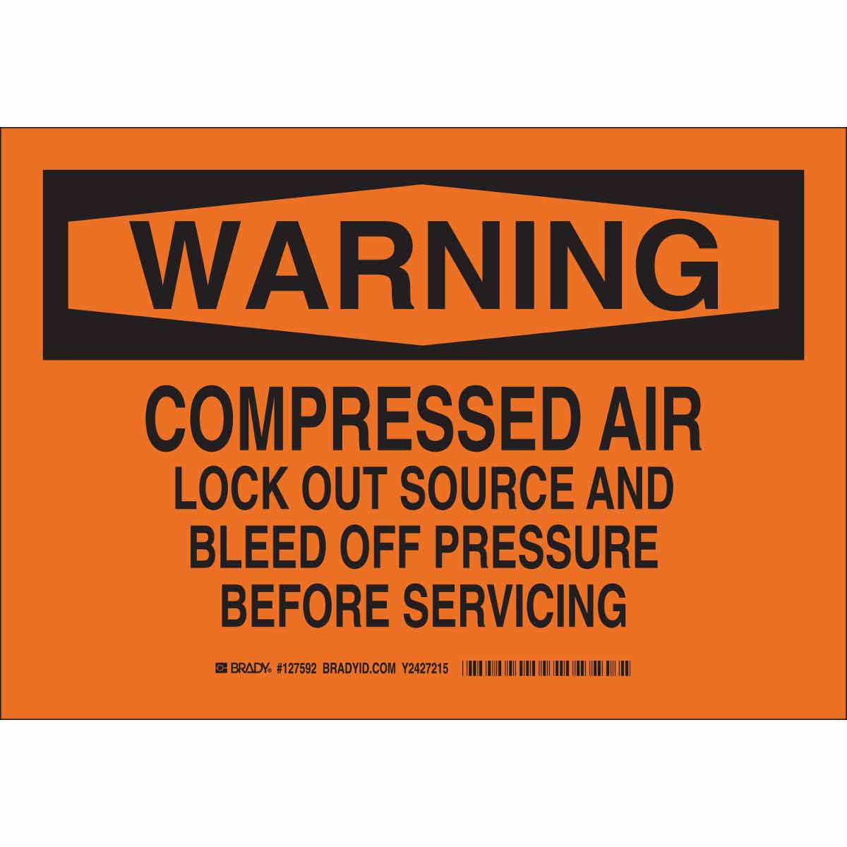 WARNING Compressed Air Lock Out Source And Bleed Off Pressure Before S ...