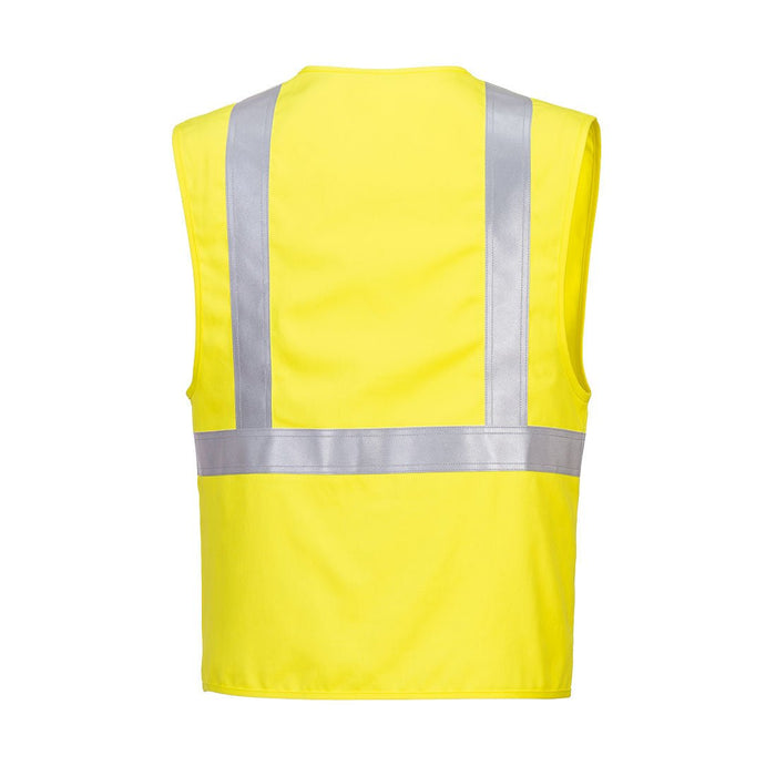 NFPA 2112 Fire-Resistant Yellow Woven Safety Vest - Durable, Comfortable Fit with Multiple Pockets for Hazardous Work Environments