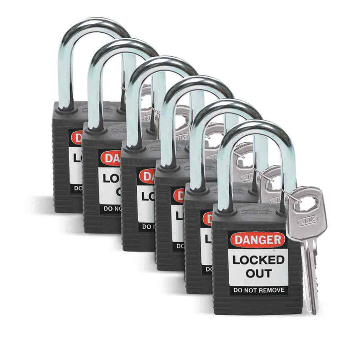 Nylon Lockout Padlocks - Keyed Alike for Industrial Safety, Durable Lightweight Design, Ideal for Lockout/Tagout Applications - Mann Supply Brady