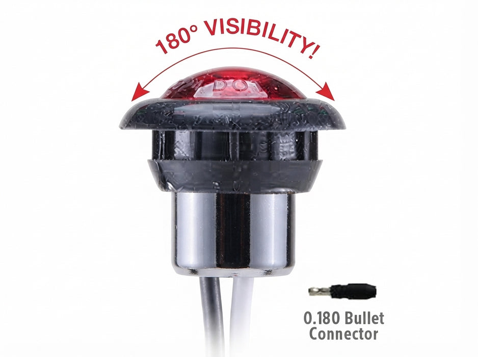 Opti-Luxx 185 Series .75" Round Amber & Red Corner Marker (Grommet Mount, Bullet Connector)