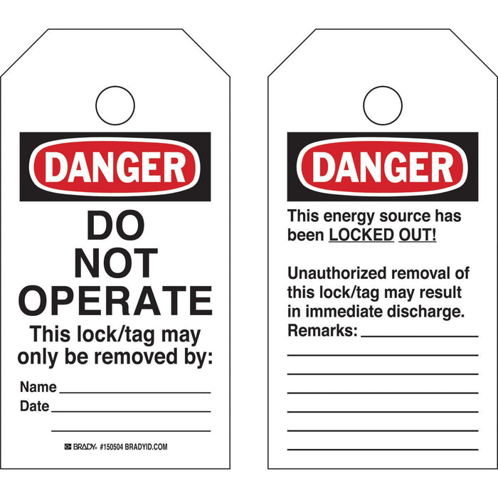 Lockout Tagout Tags - Mann Supply BradyIndustrial Products