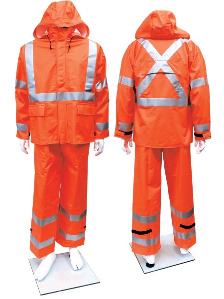 Style 7215SJ - FlexArc 10 oz Polyurethane/FR Cotton Rain Jacket - Orange