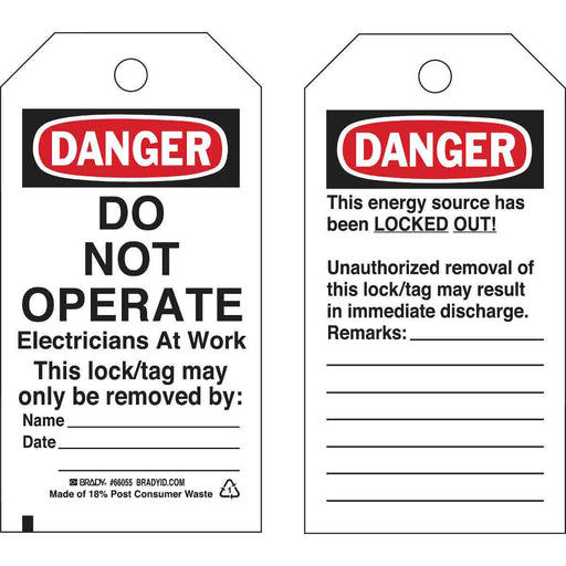 Not Operator Tag Out Examples Lockout Tagout Tags — Mann Supply