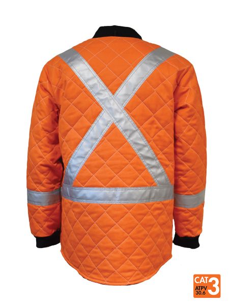Style 417 - Ultrasoft® Quilted Freezer Jacket - Hi Vis Orange