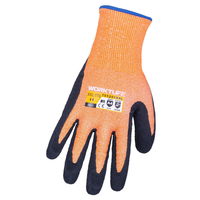 ANSI A4 Cut Resistant Gloves-Latex Coated Gloves-Worktuff-[Safety Supply]-Mann Supply