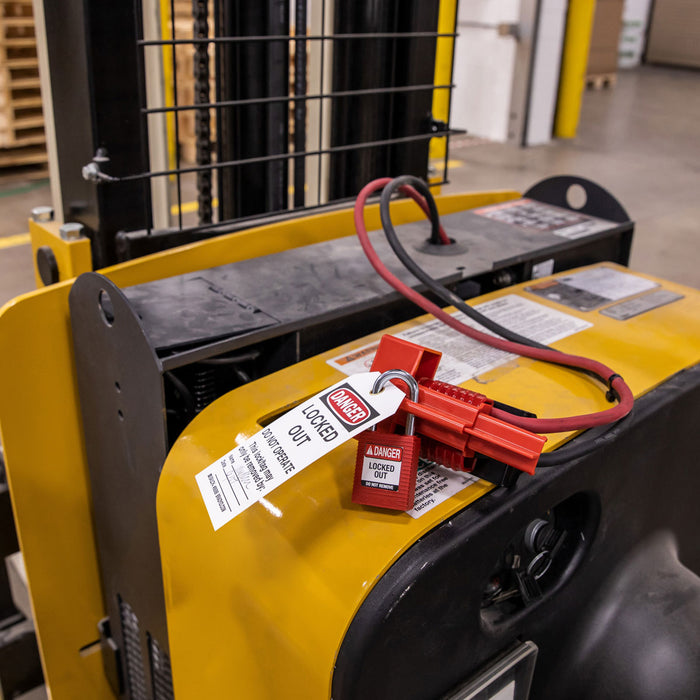 BatteryBlock Forklift Power Connector Lockout-Battery Lockouts-Brady-[Safety Supply]-Mann Supply