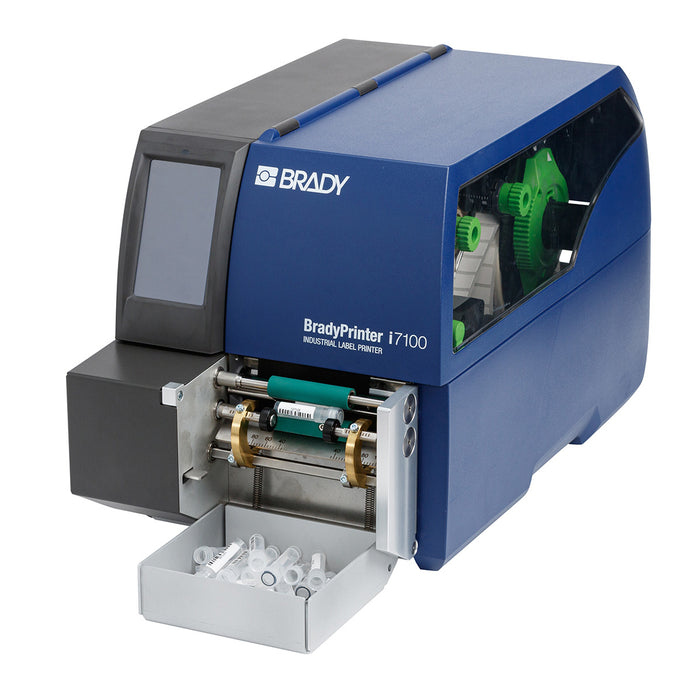 BradyPrinter i7100 600 dpi Industrial Label Printer Peel Model with Vial Label Applicator and Software