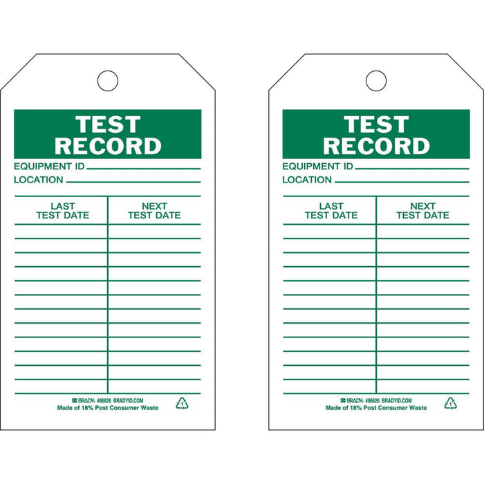 Test Record Inspection Tags