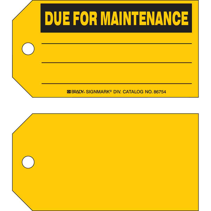 DUE FOR MAINTENANCE Production Tags