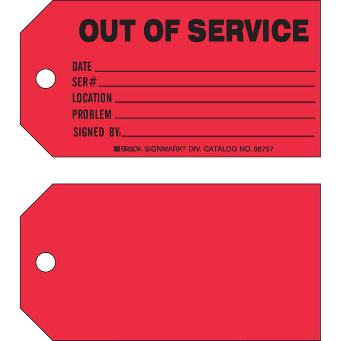 OUT OF SERVICE Production Tag