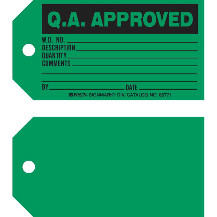 Q.A. APPROVED Production Tag